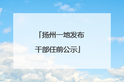 扬州一地发布干部任前公示